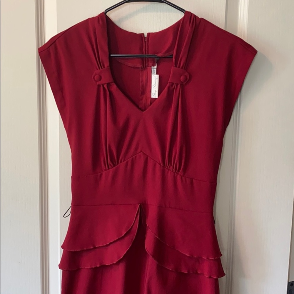 Stop Staring Dark Red Dress sz M